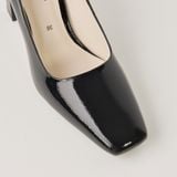  Giày Cao Gót Nữ Đen Bóng 19A.1 