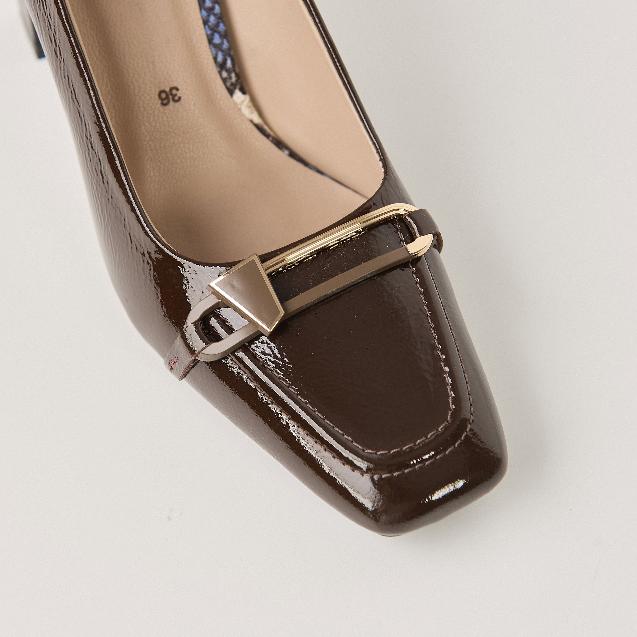  Giày Cao Gót Nữ Trơn Nâu 19A.9 