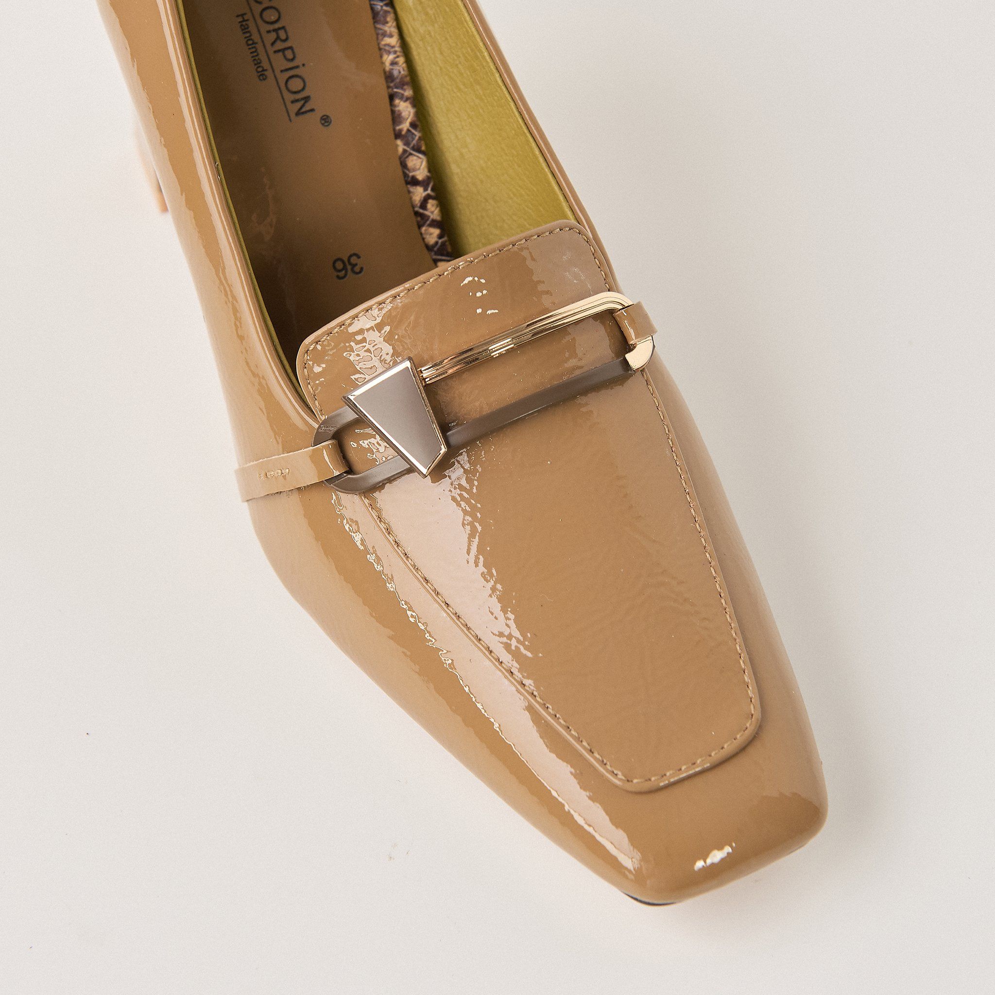  Giày Cao Gót Nữ Nâu Bóng 19N.5 