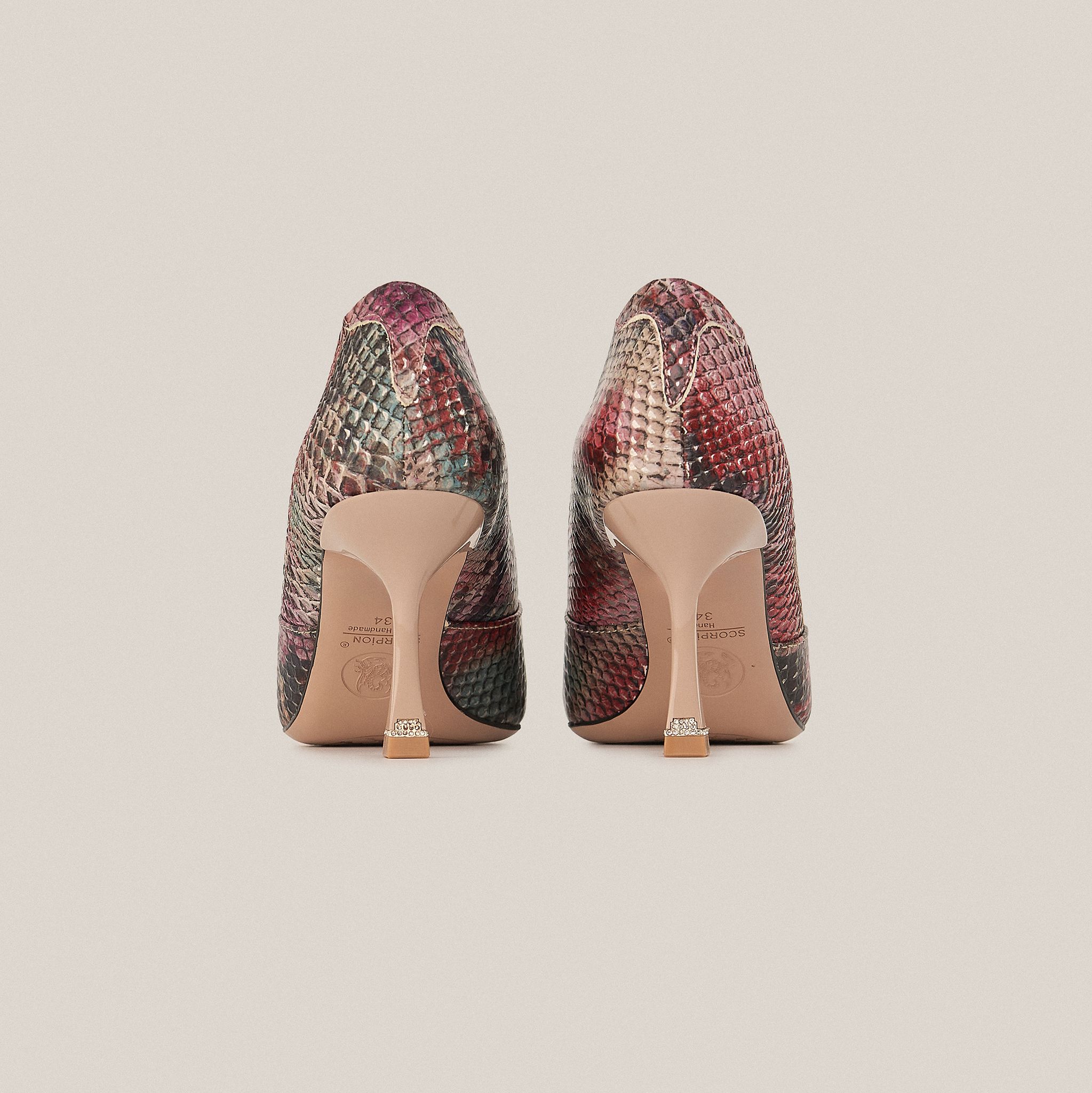  Giày Cao Gót Nữ Da Vân Đỏ Loang 83.72 