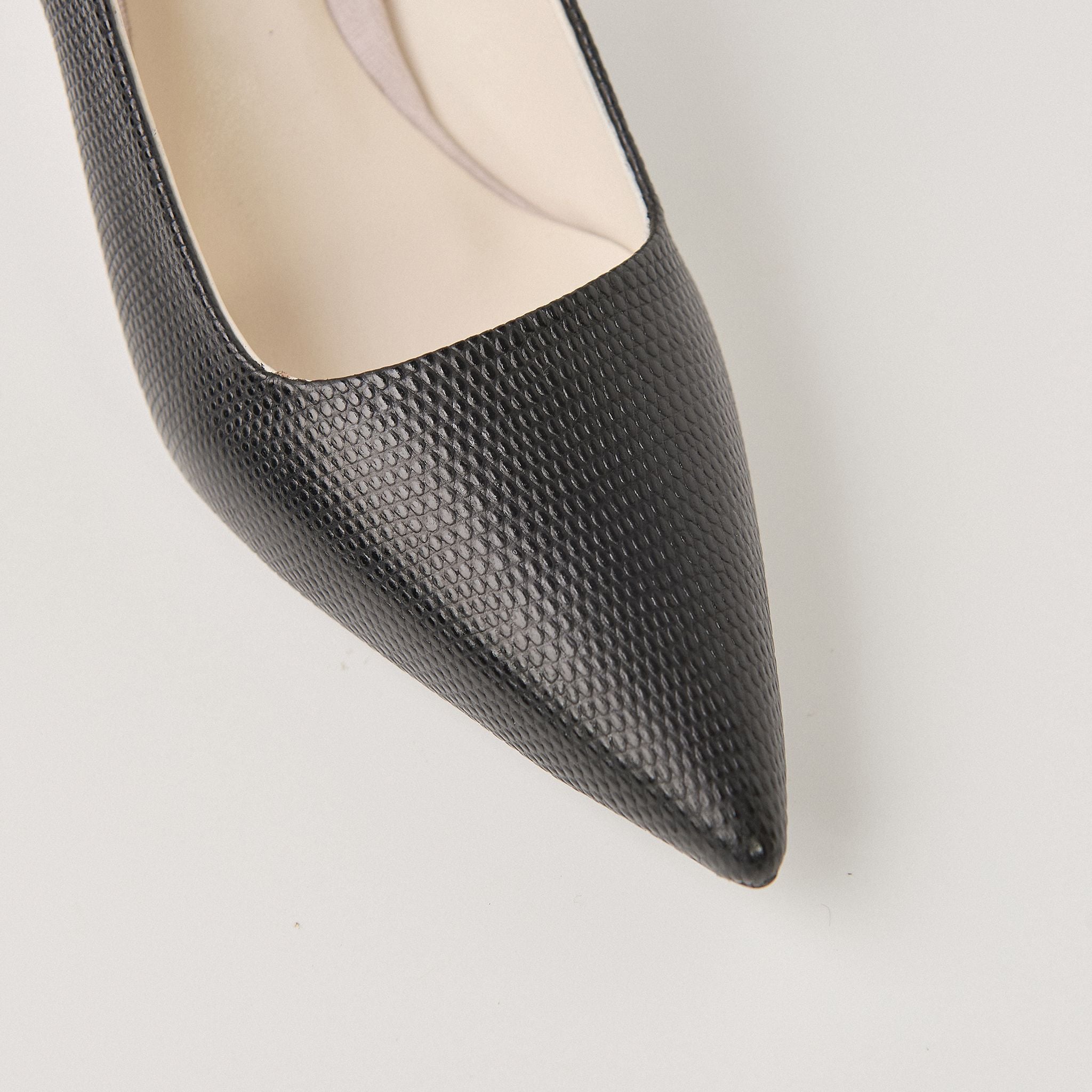  Giày Cao Gót Da Vân Đen Bóng 83.65 