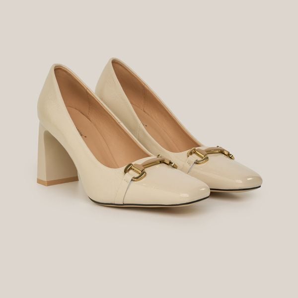  Giày Cao Gót Nữ Trơn Bóng Trắng 19N.19 