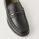  Giày Moccasin Nam Da Vân Đen 28MI.16 