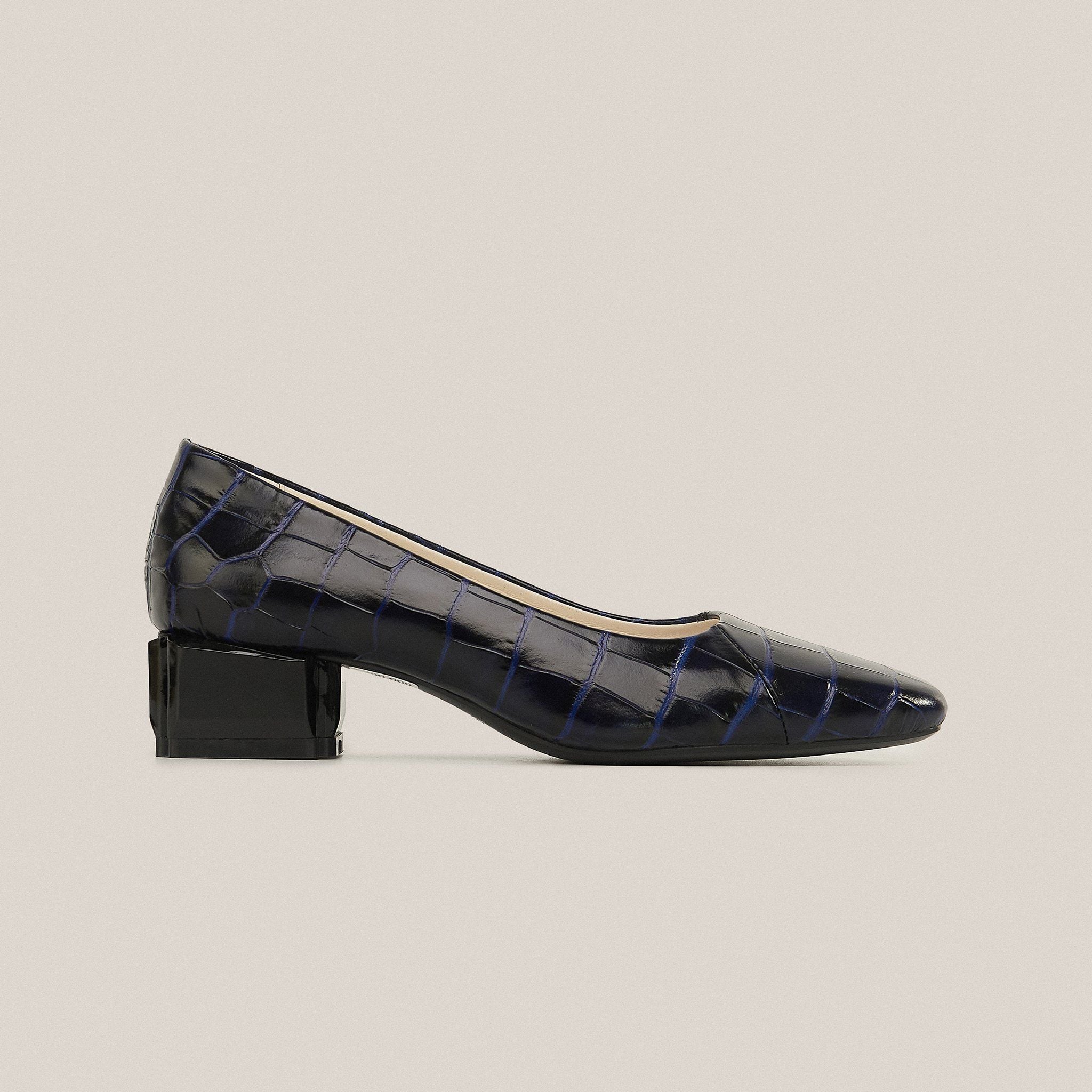  Giày Cao Gót Nữ Vân Xanh Tím Than 19E.6 