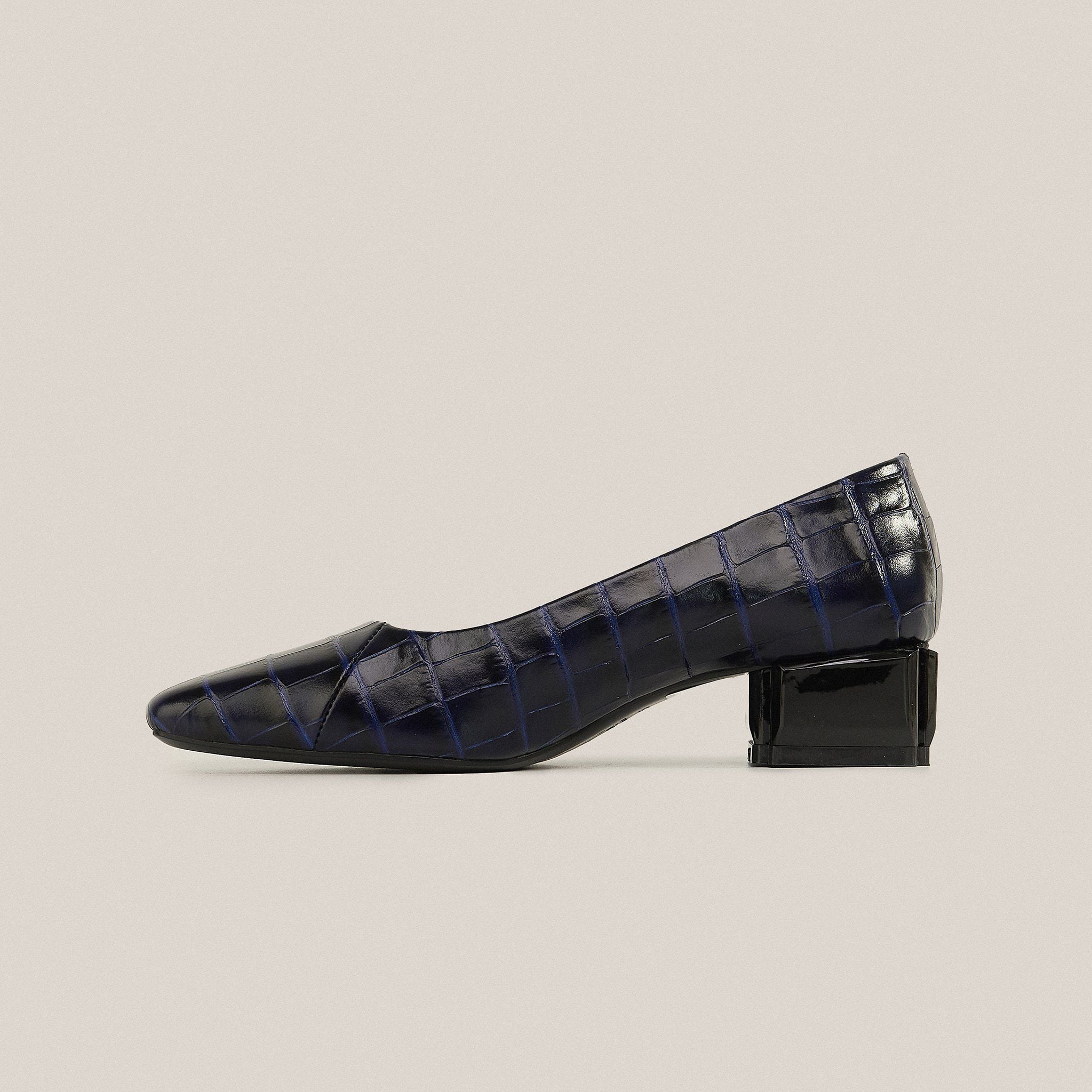  Giày Cao Gót Nữ Vân Xanh Tím Than 19E.6 