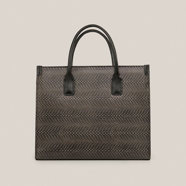  Túi Xách Nữ Da Vân Nâu Ghi 26DG.34 