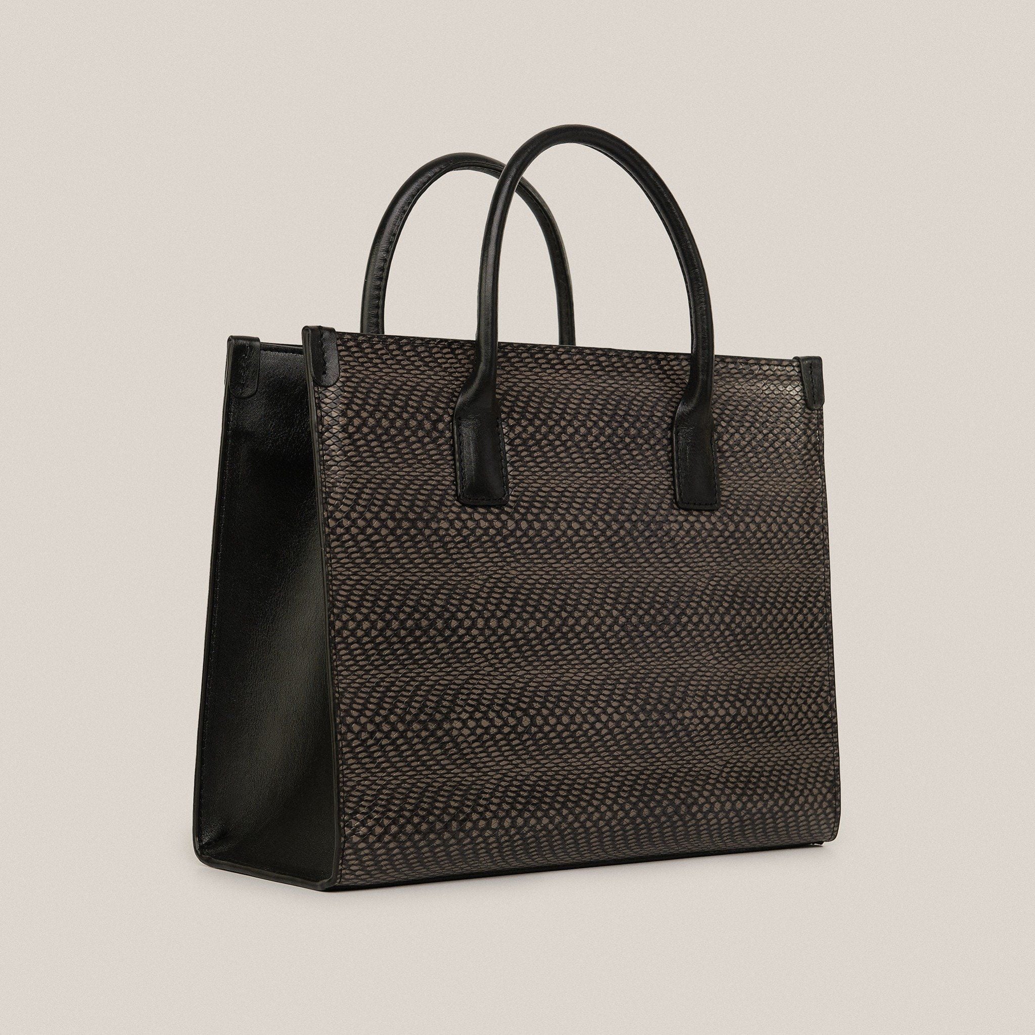  Túi Xách Nữ Da Vân Nâu Ghi 26DG.34 