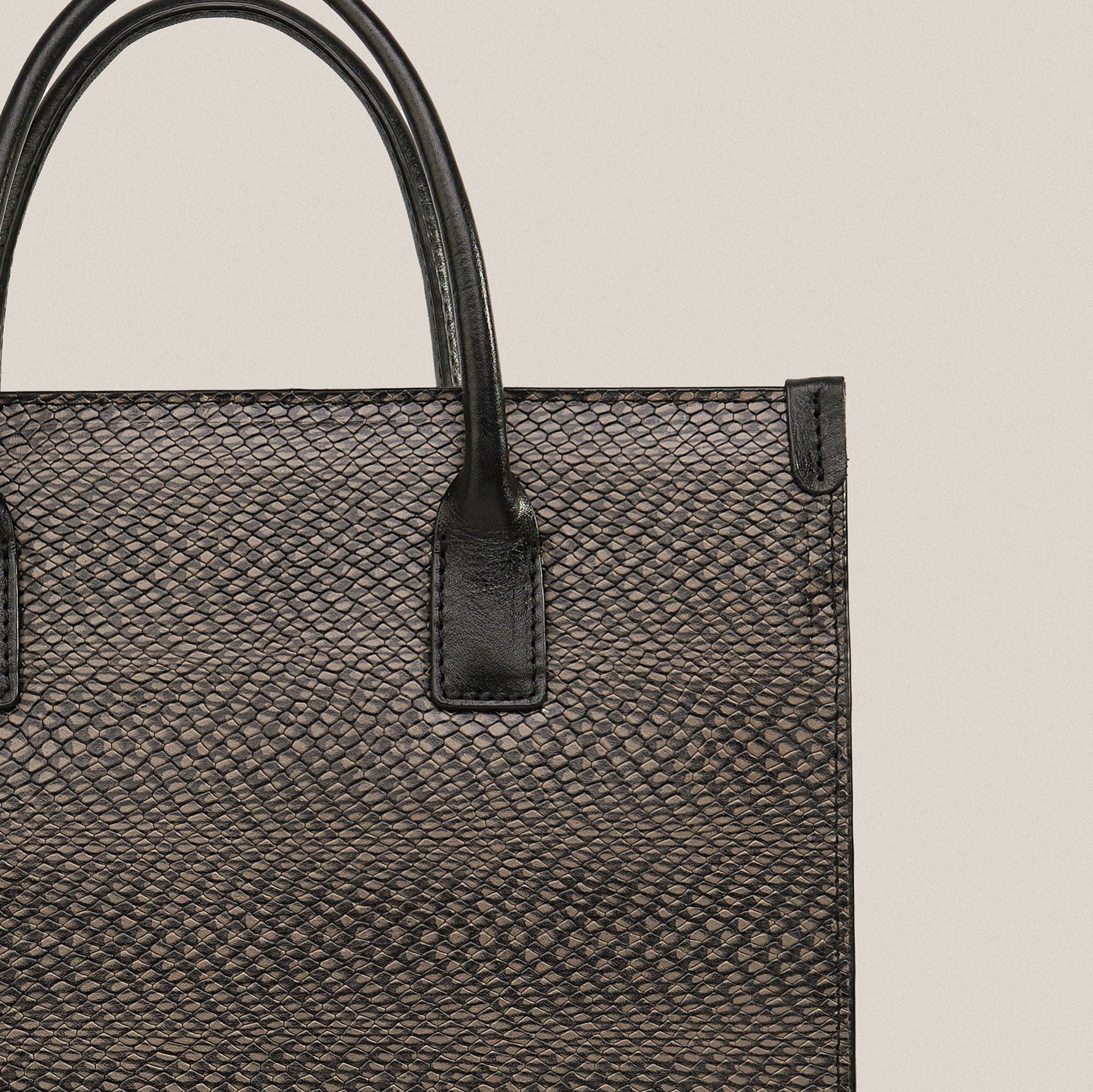  Túi Xách Nữ Da Vân Nâu Ghi 26DG.34 