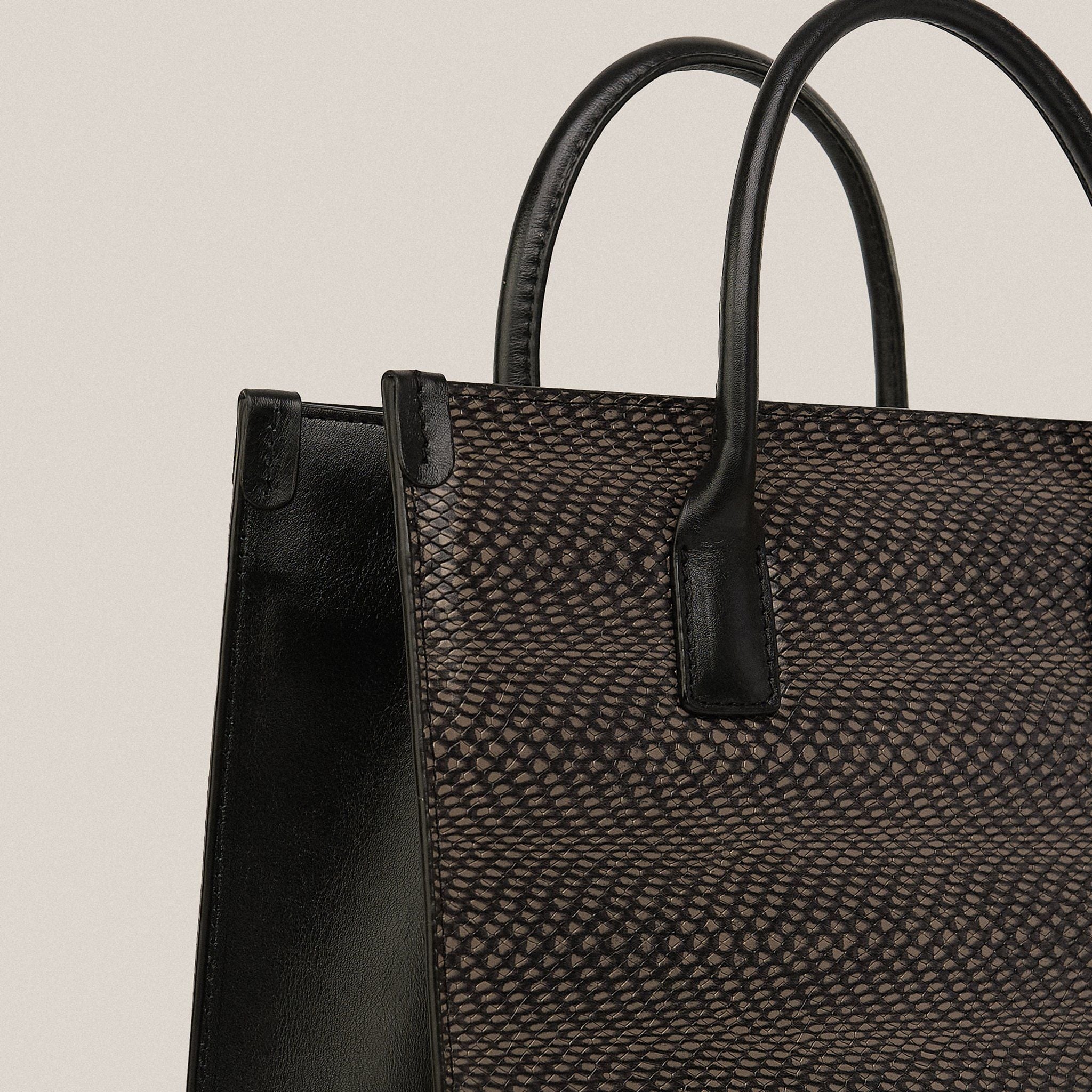  Túi Xách Nữ Da Vân Nâu Ghi 26DG.34 