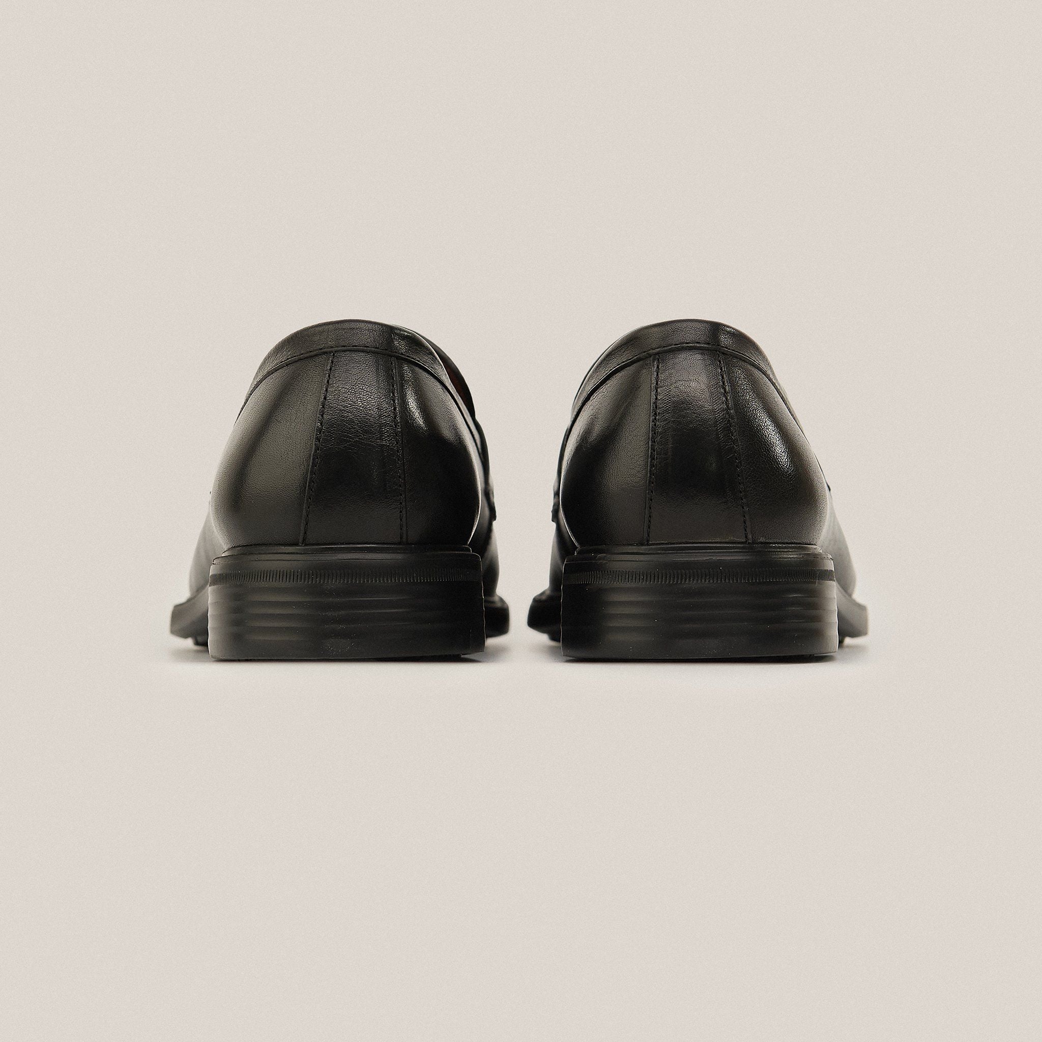  Giày Loafer Nam Trơn Đen 28MC.43 