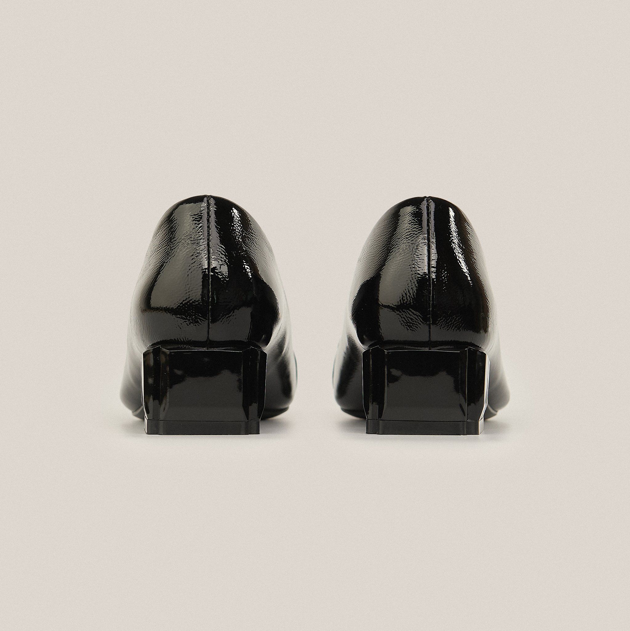  Giày Cao Gót Nữ Trơn Bóng Đen 19E.9 