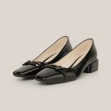  Giày Cao Gót Nữ Trơn Bóng Đen 19E.9 