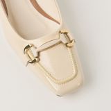  Giày Cao Gót Nữ Trơn Bóng Kem 19I.6 