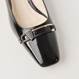  Giày Cao Gót Nữ Trơn Bóng Đen 19E.9 