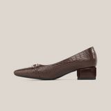  Giày Cao Gót Nữ Vân Nâu 19E.10 