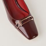  Giày Cao Gót Nữ Trơn Bóng Đỏ 19I.8 