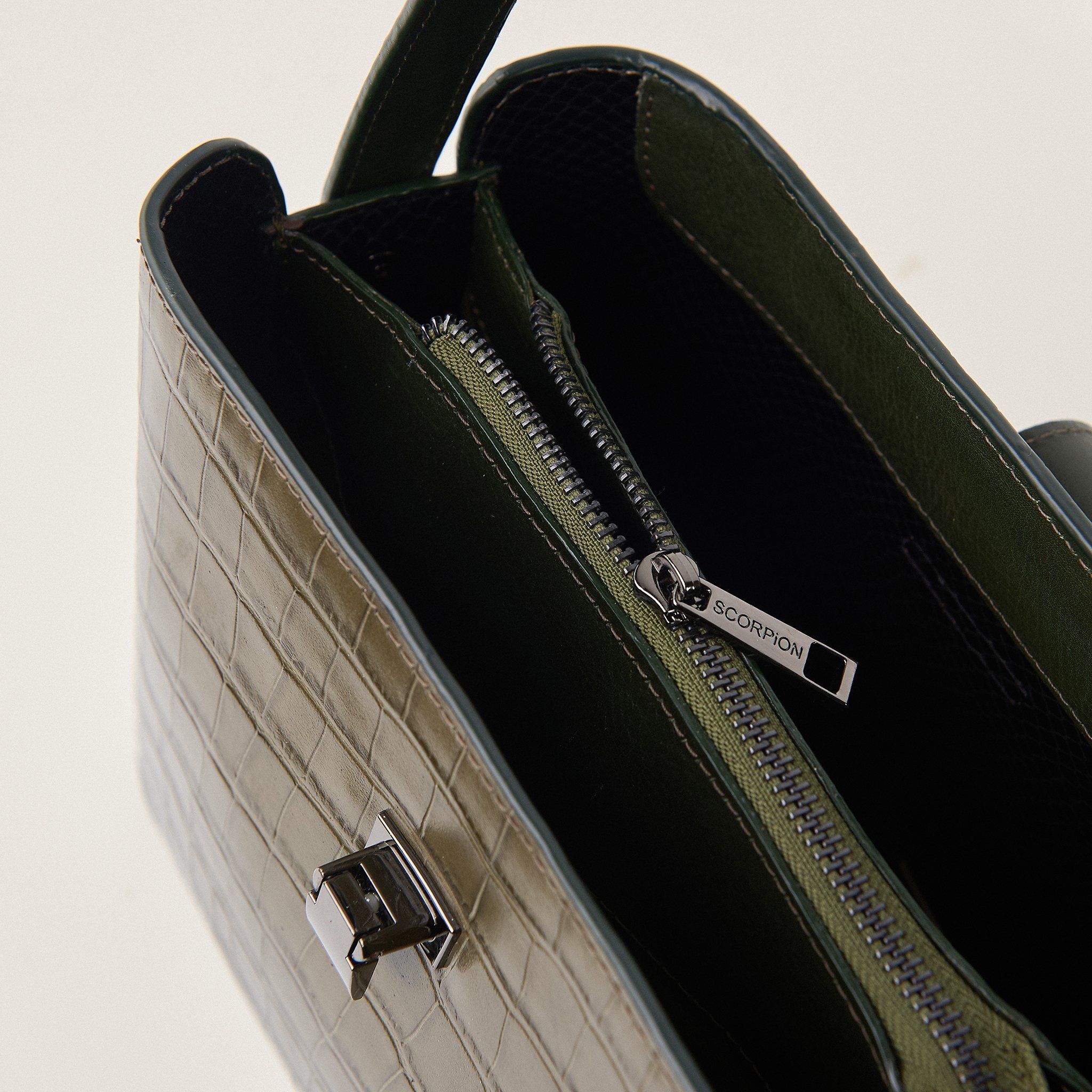  Túi Xách Nữ Da Vân Xanh Rêu 26R.46 