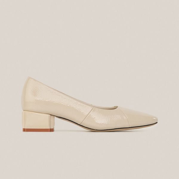  Giày Cao Gót Nữ Trơn Bóng Trắng 19I.9 