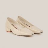  Giày Cao Gót Nữ Trơn Bóng Trắng 19I.9 