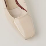  Giày Cao Gót Nữ Trơn Bóng Trắng 19I.9 