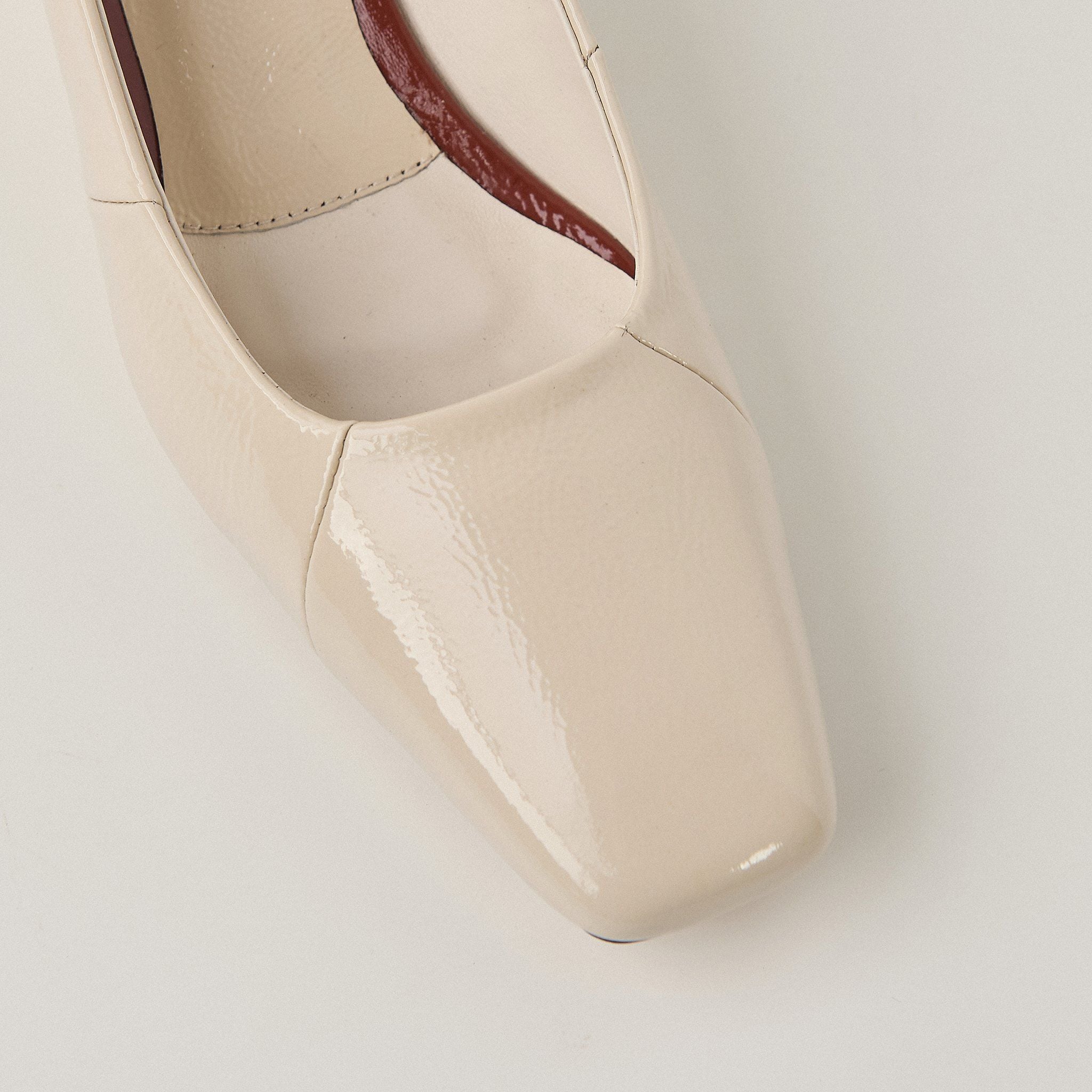  Giày Cao Gót Nữ Trơn Bóng Trắng 19I.9 