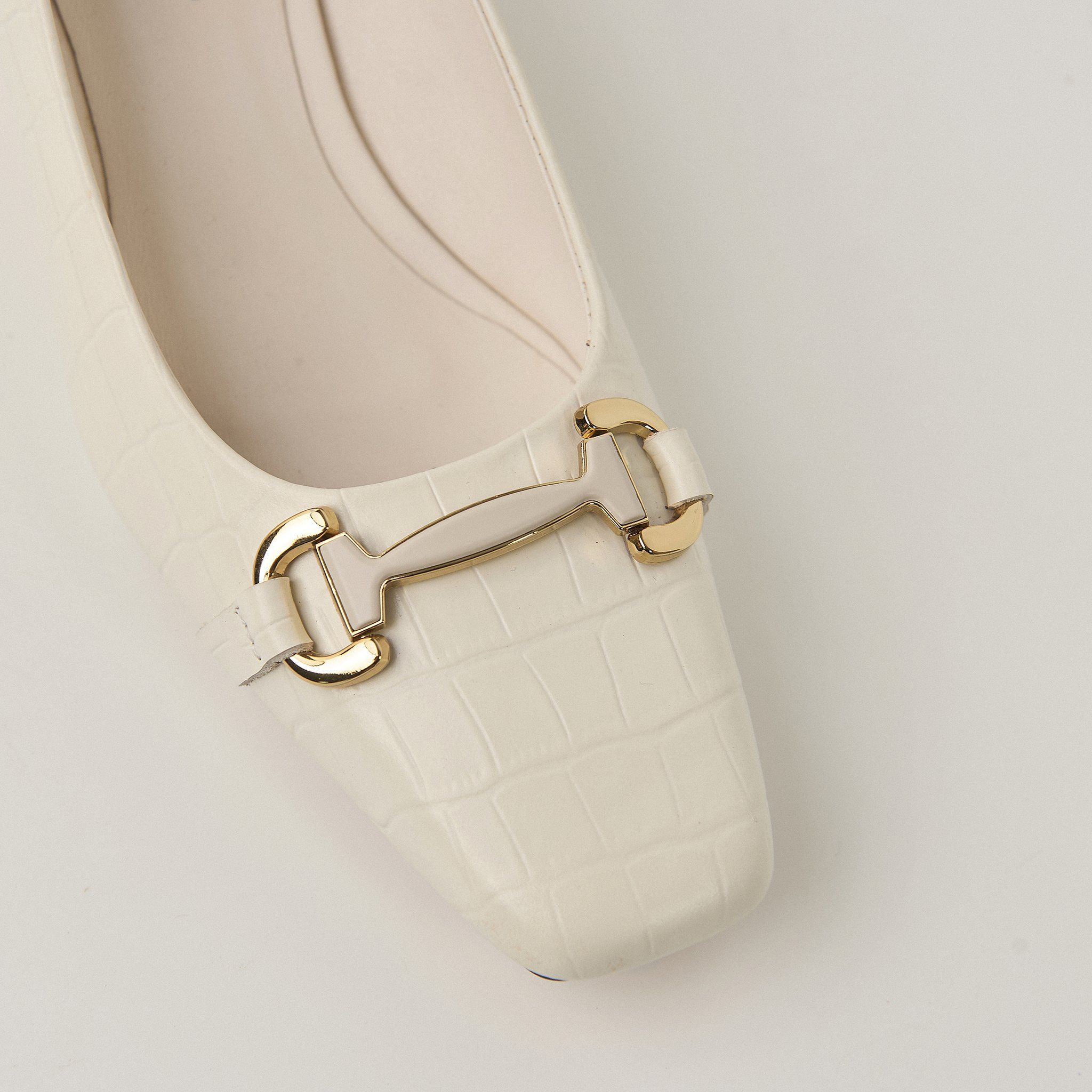  Giày Cao Gót Nữ Vân Bóng Trắng 19I.10 