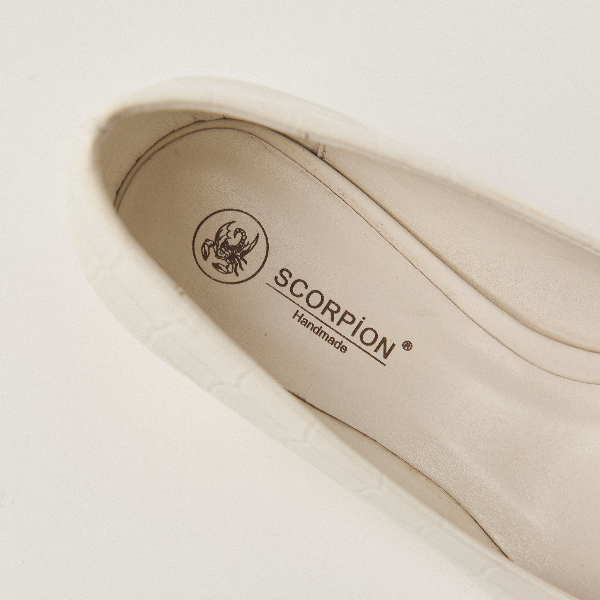  Giày Cao Gót Nữ Vân Bóng Trắng 19I.10 