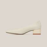  Giày Cao Gót Nữ Vân Bóng Trắng 19I.11 