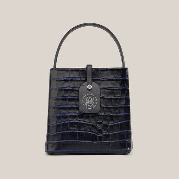  Túi Xách Nữ Da Vân Xanh Tím Than 26XD.224 