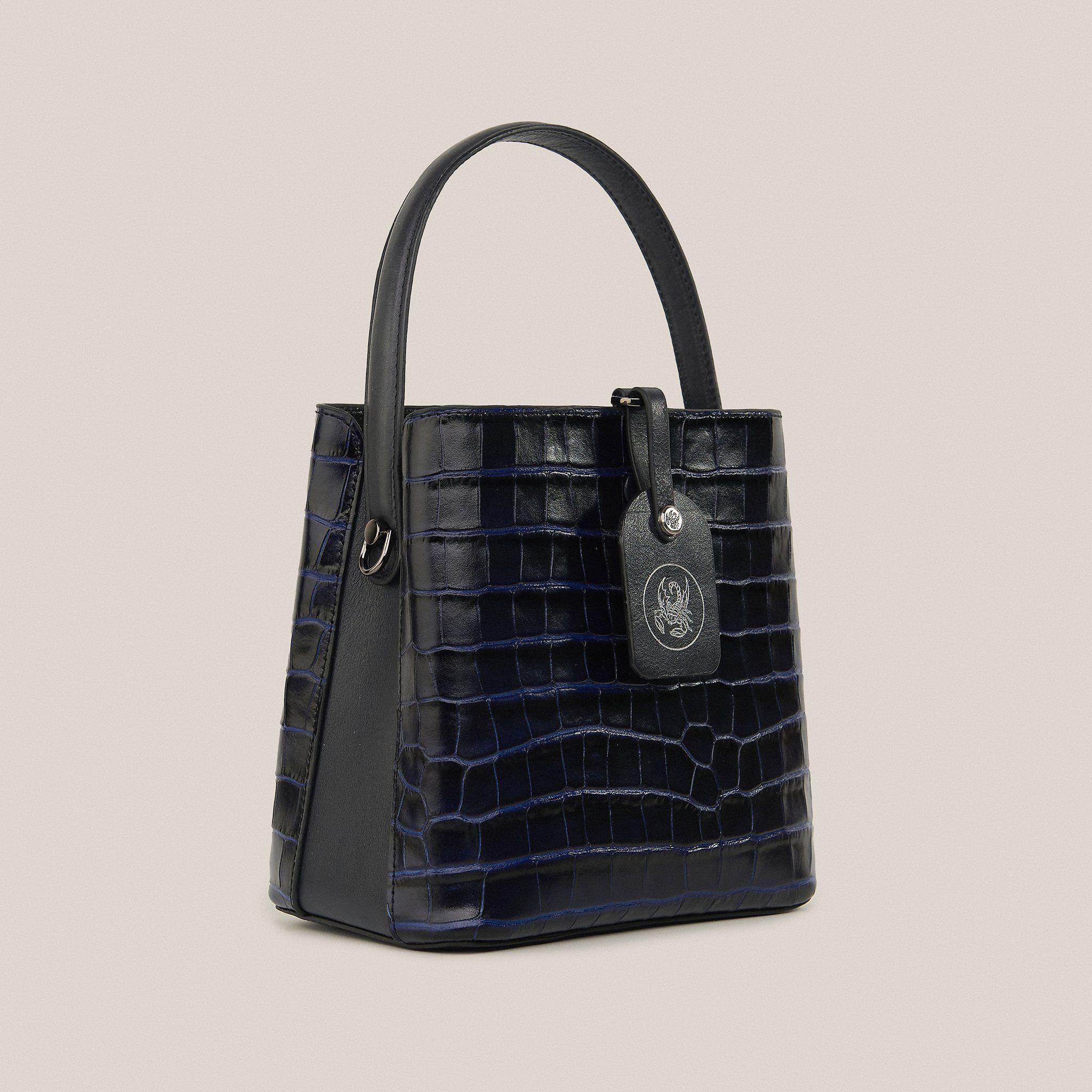  Túi Xách Nữ Da Vân Xanh Tím Than 26XD.224 