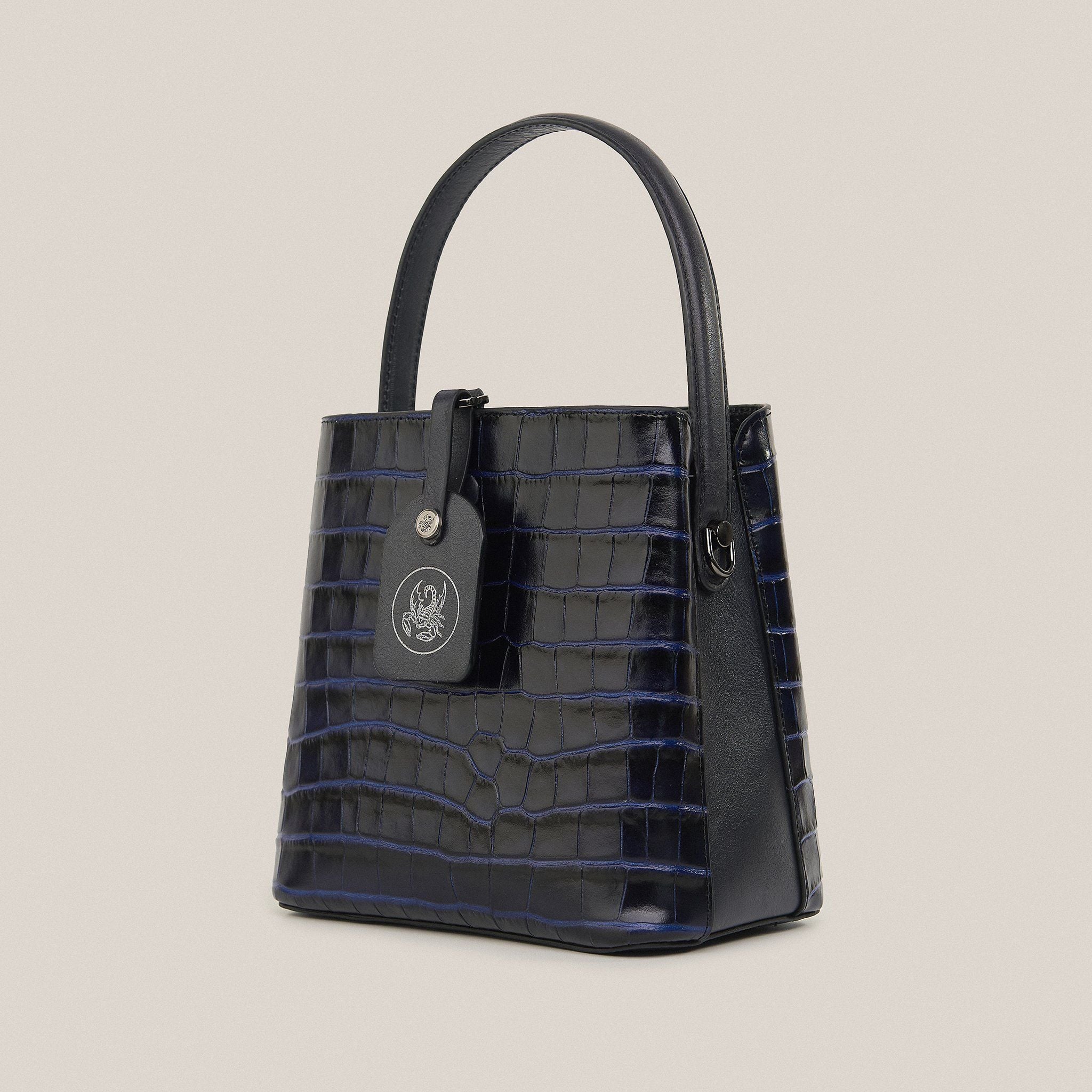  Túi Xách Nữ Da Vân Xanh Tím Than 26XD.224 