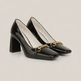  Giày Cao Gót Nữ Trơn Bóng Đen 19A.16 