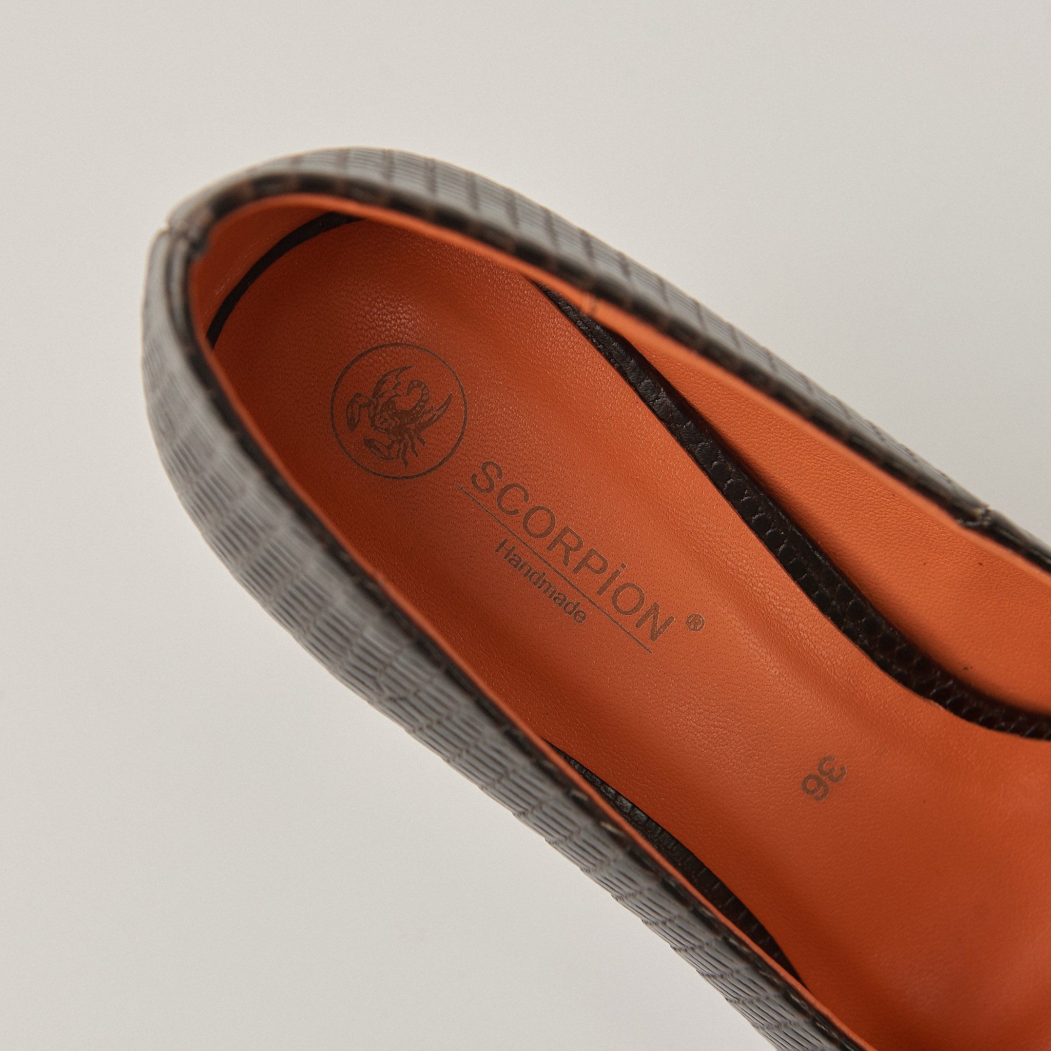  Giày Cao Gót Nữ Vân Nâu Đậm 19A.19 