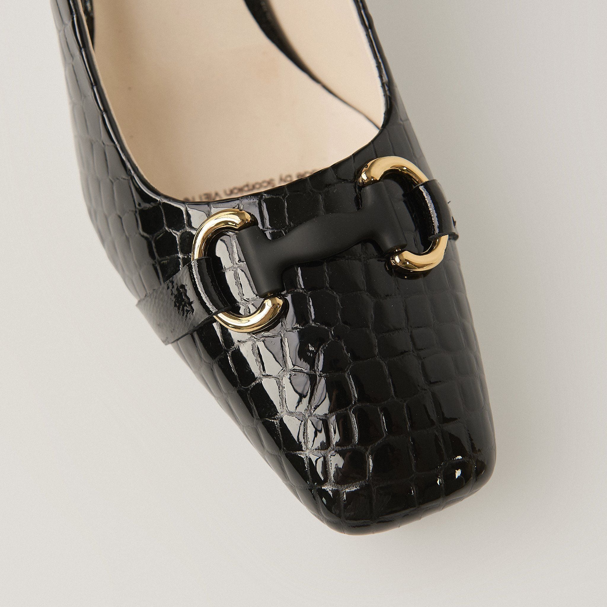  Giày Cao Gót Nữ Vân Bóng Đen 19A.22 