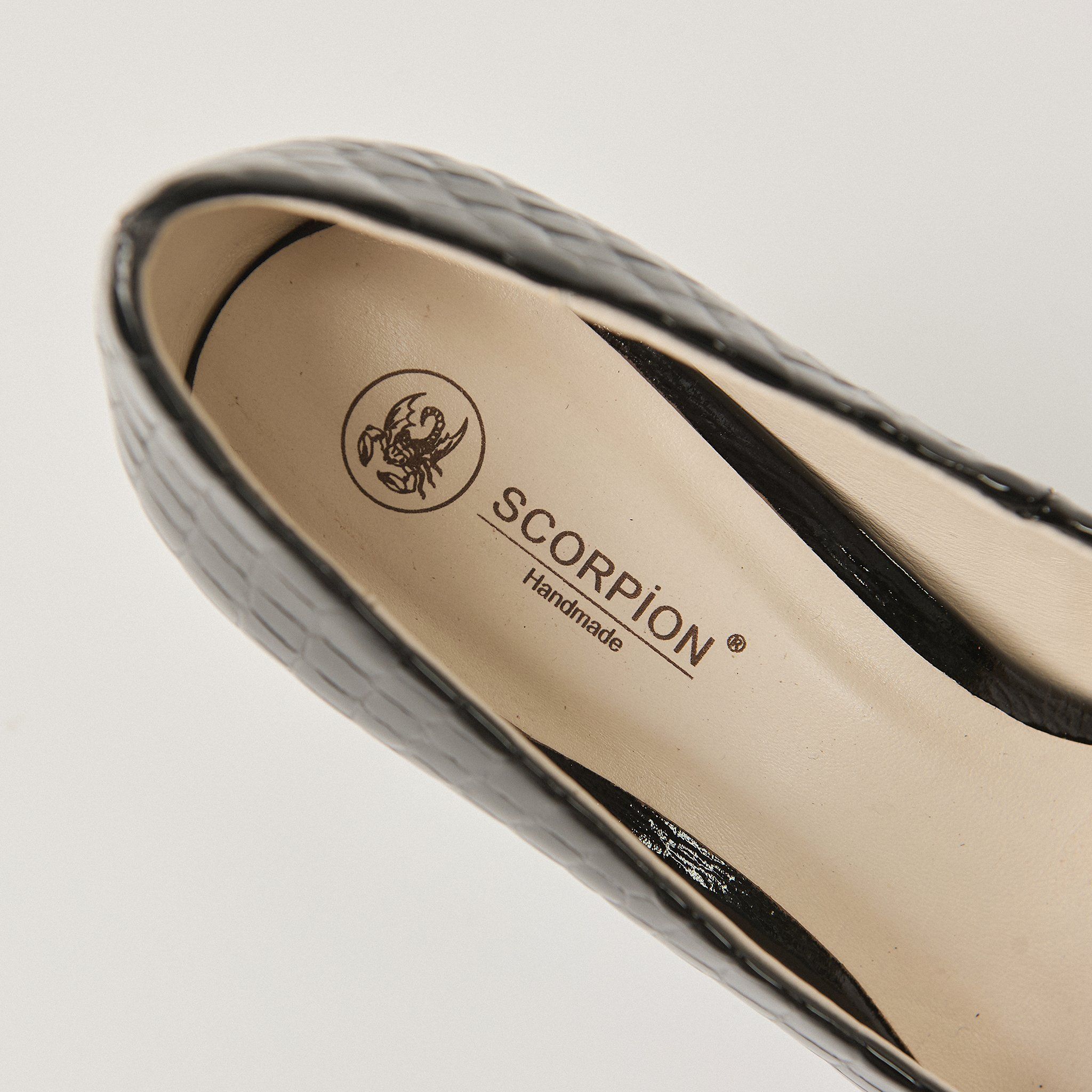  Giày Cao Gót Nữ Vân Bóng Đen 19A.22 