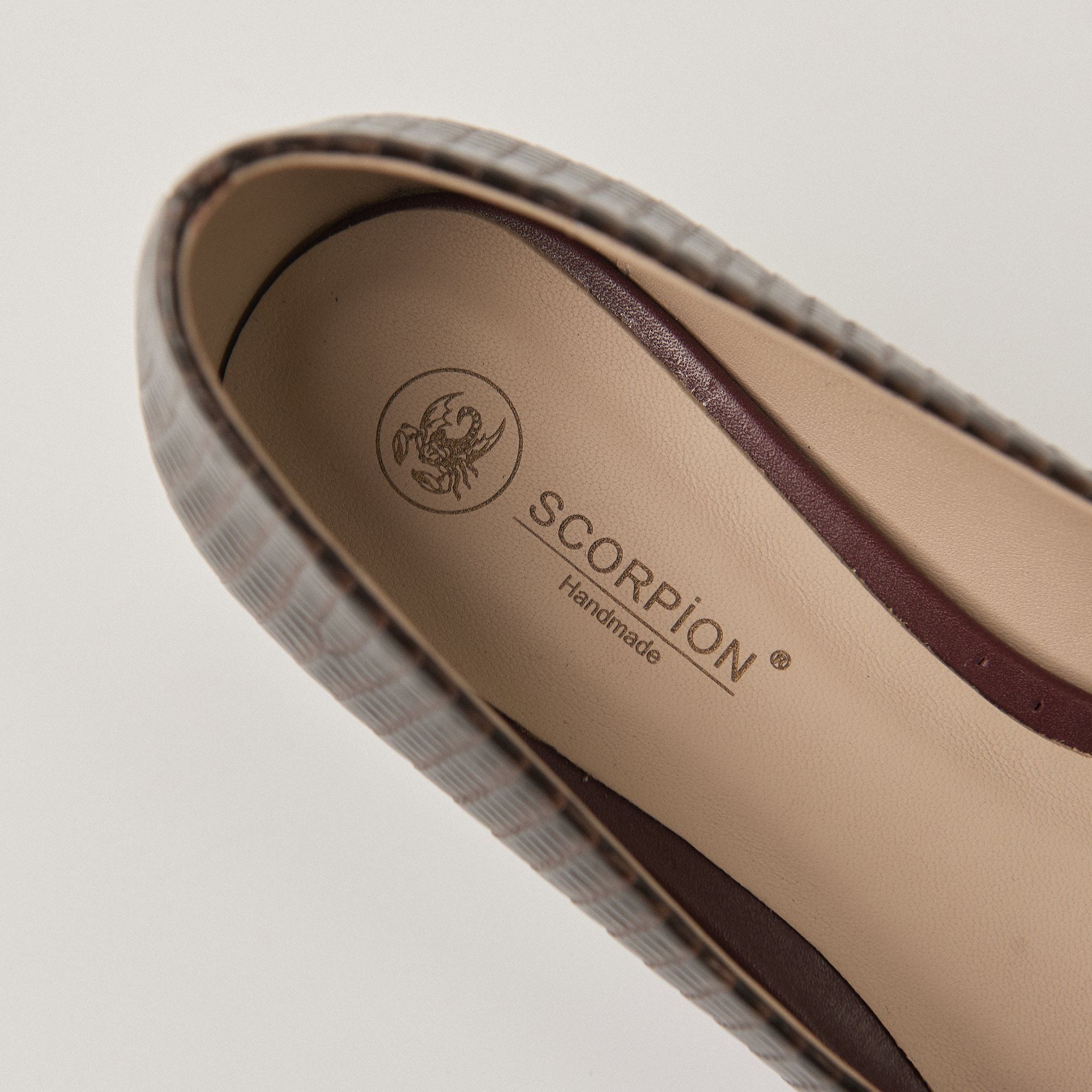  Giày Cao Gót Nữ Vân Nâu 19E.8 