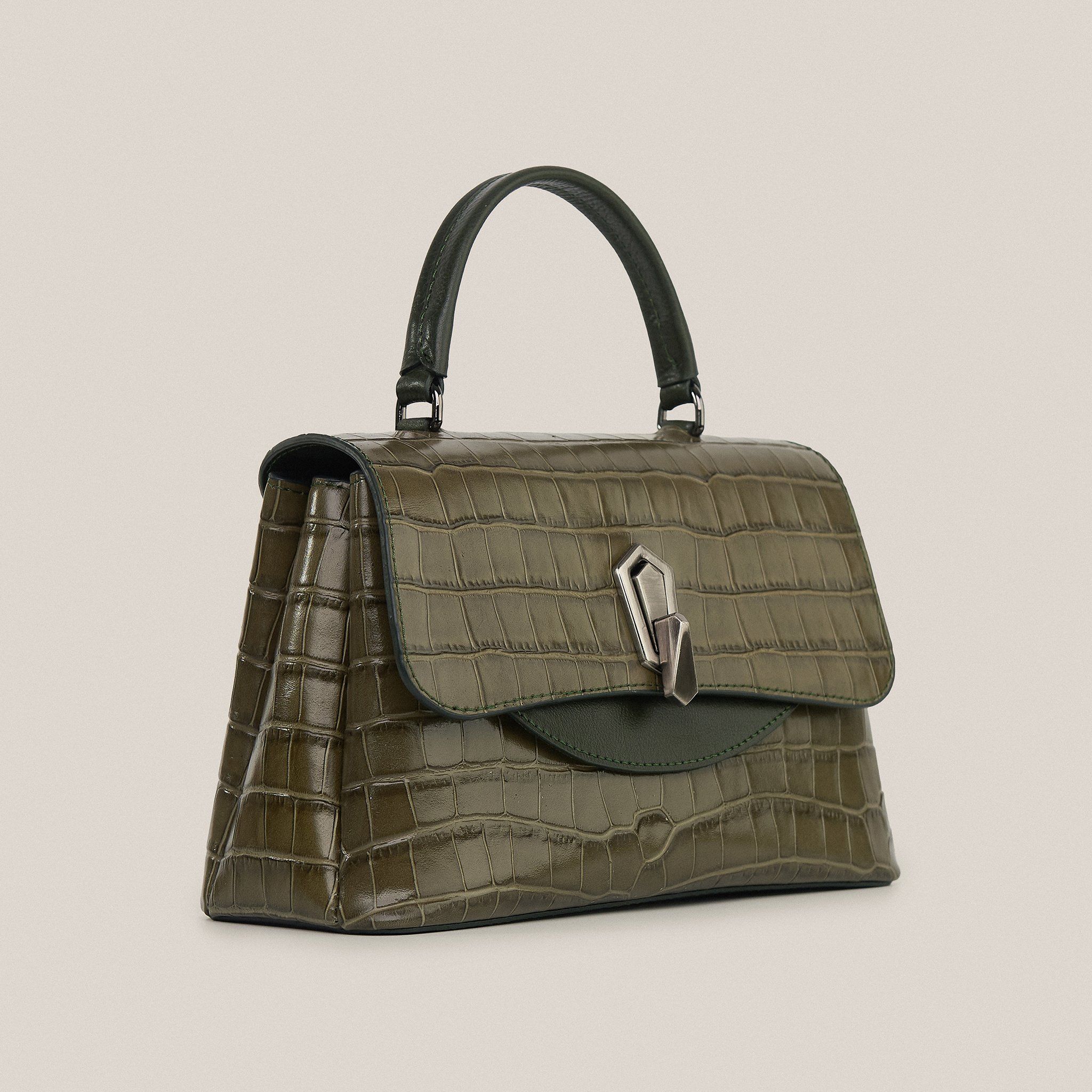  Túi Xách Nữ Da Vân Xanh Rêu 26R.54 