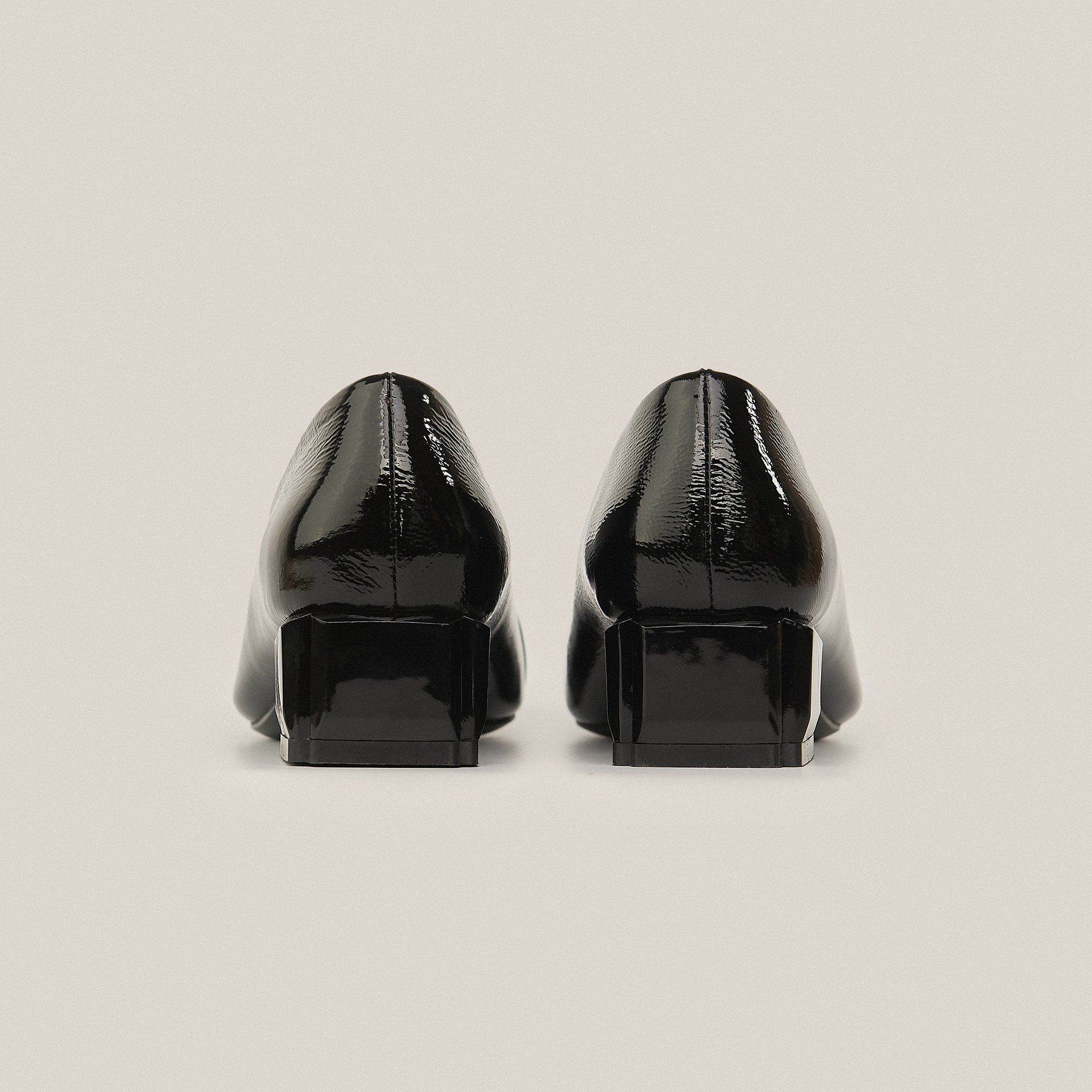  Giày Cao Gót Nữ Trơn Bóng Đen 19E.14 