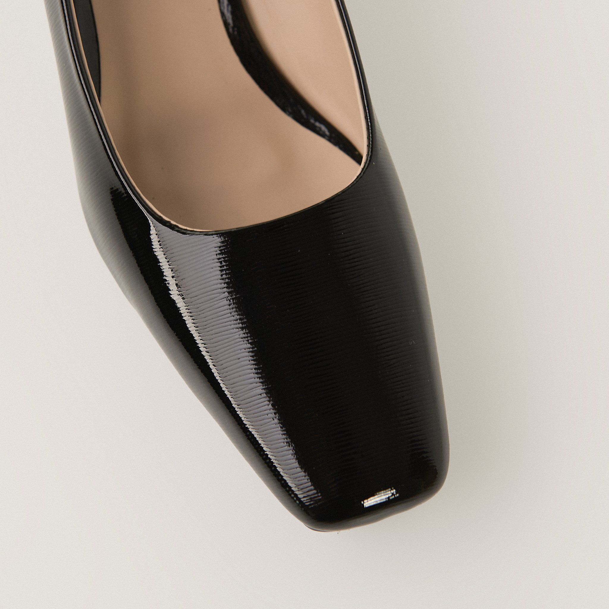  Giày Cao Gót Nữ Trơn Bóng Đen 19E.15 