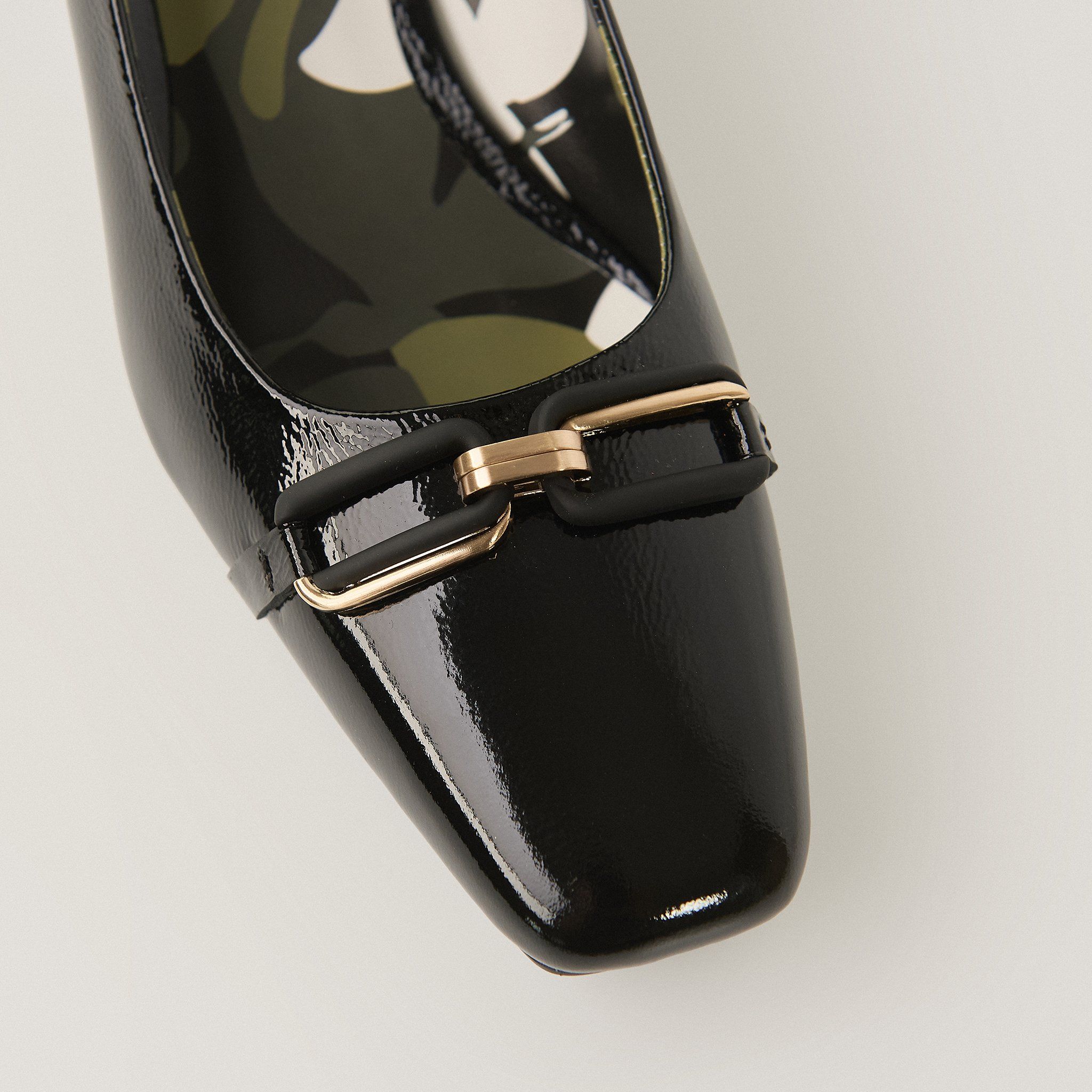  Giày Cao Gót Nữ Trơn Bóng Đen 19E.16 