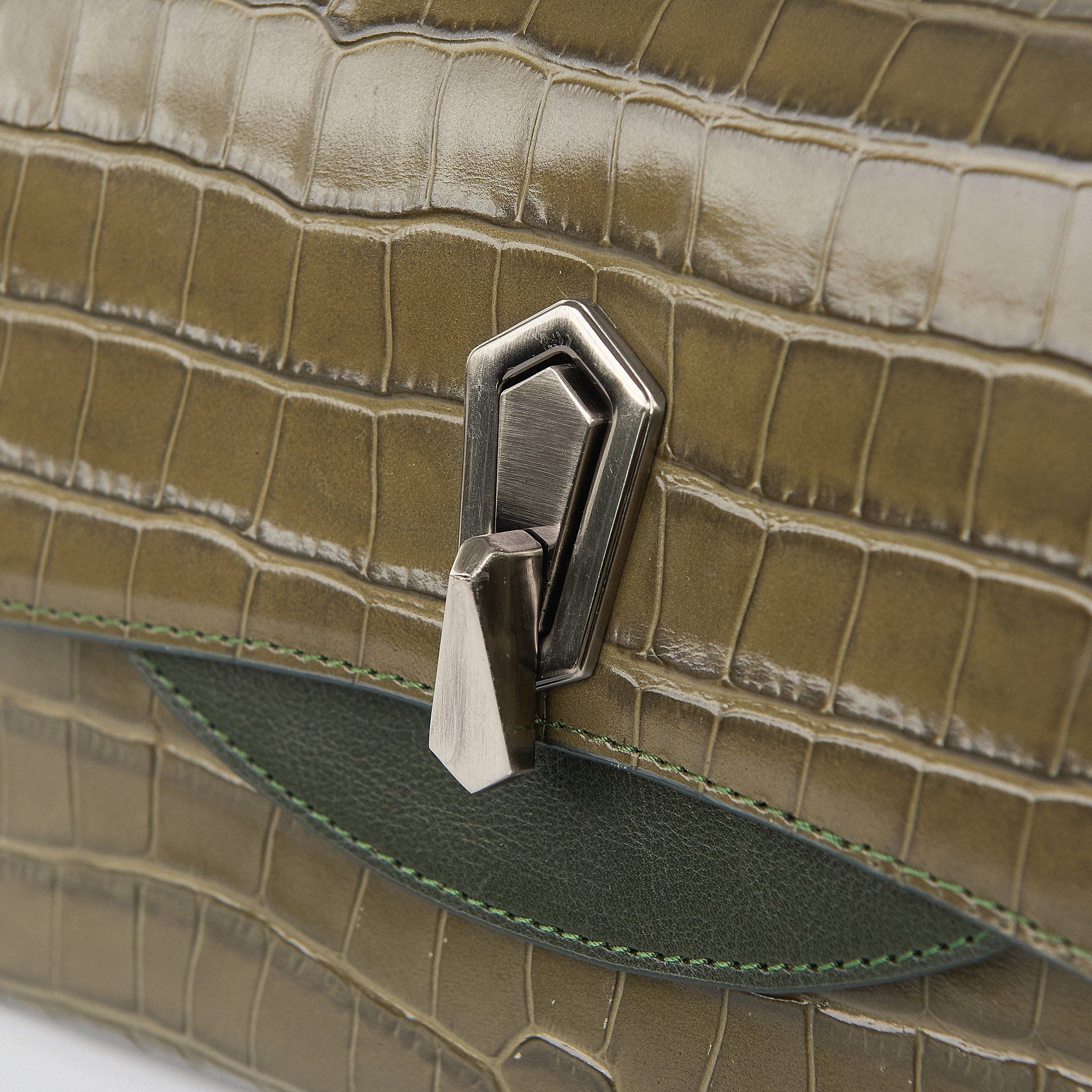  Túi Xách Nữ Da Vân Xanh Rêu 26R.54 