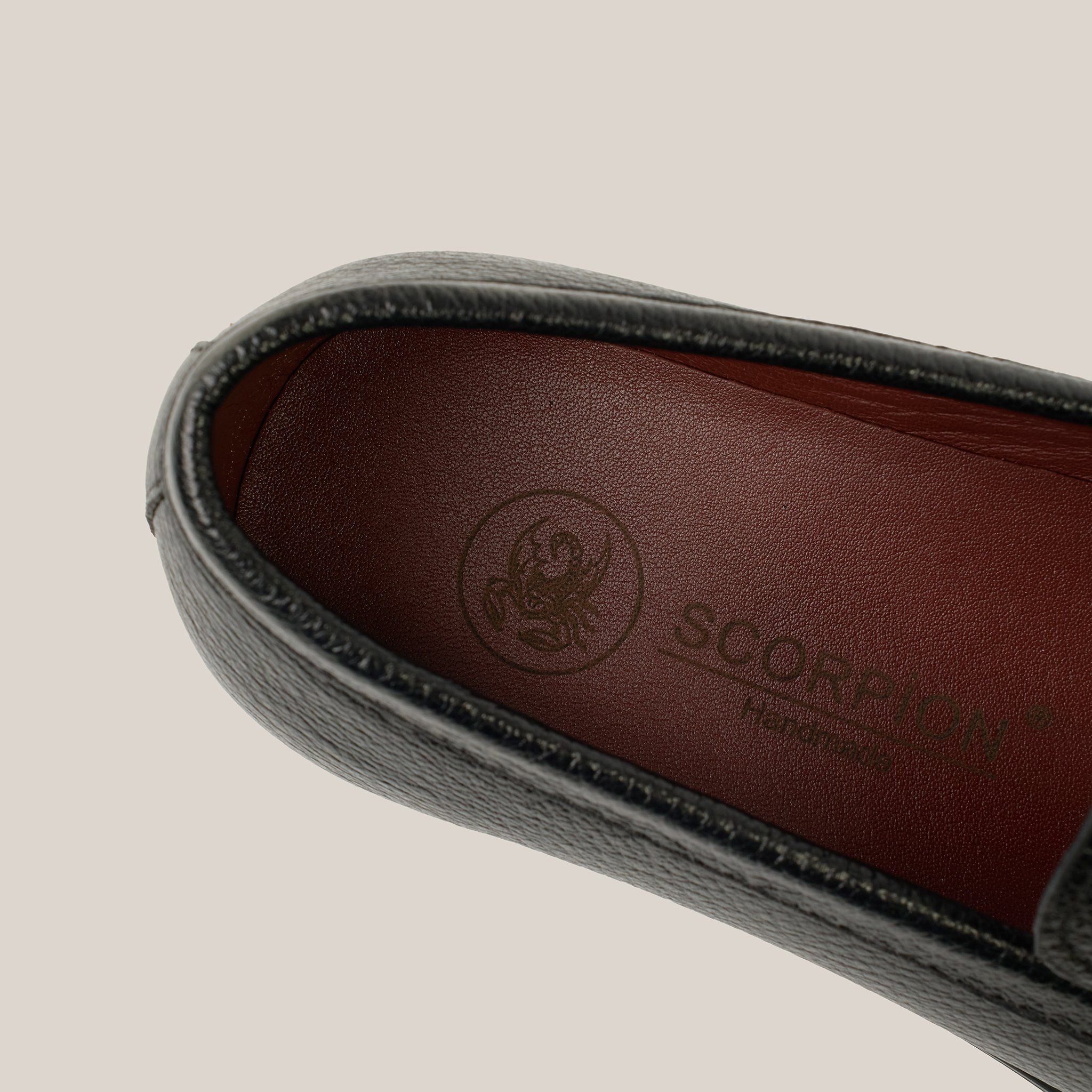  Giày Loafer Nam Trơn Đen 28MC.45 