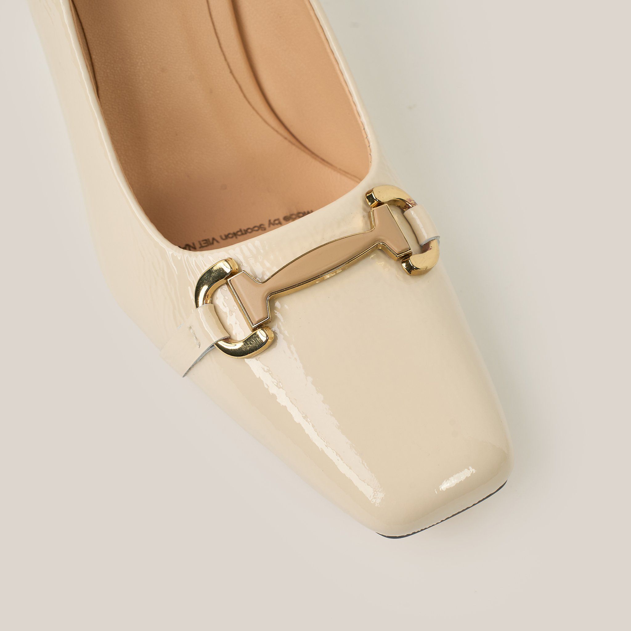  Giày Cao Gót Nữ Trơn Bóng Trắng 19N.19 