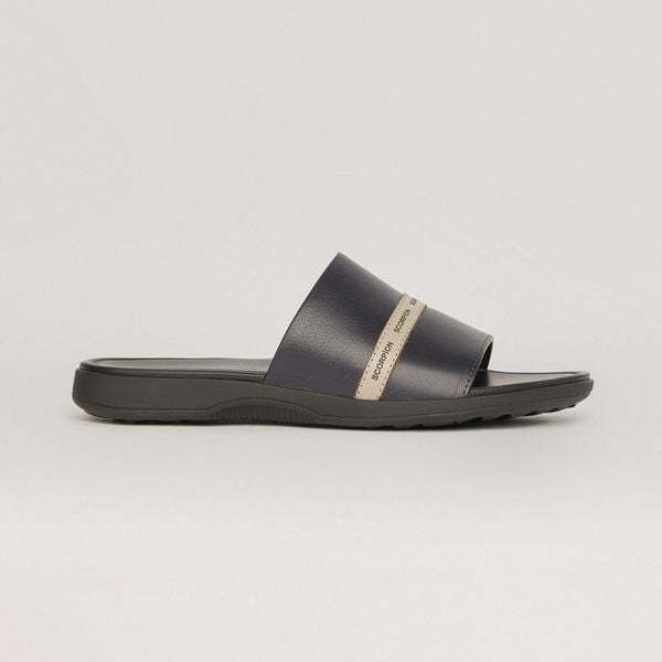  Sandal Da Nam Trơn Đen 335.12 