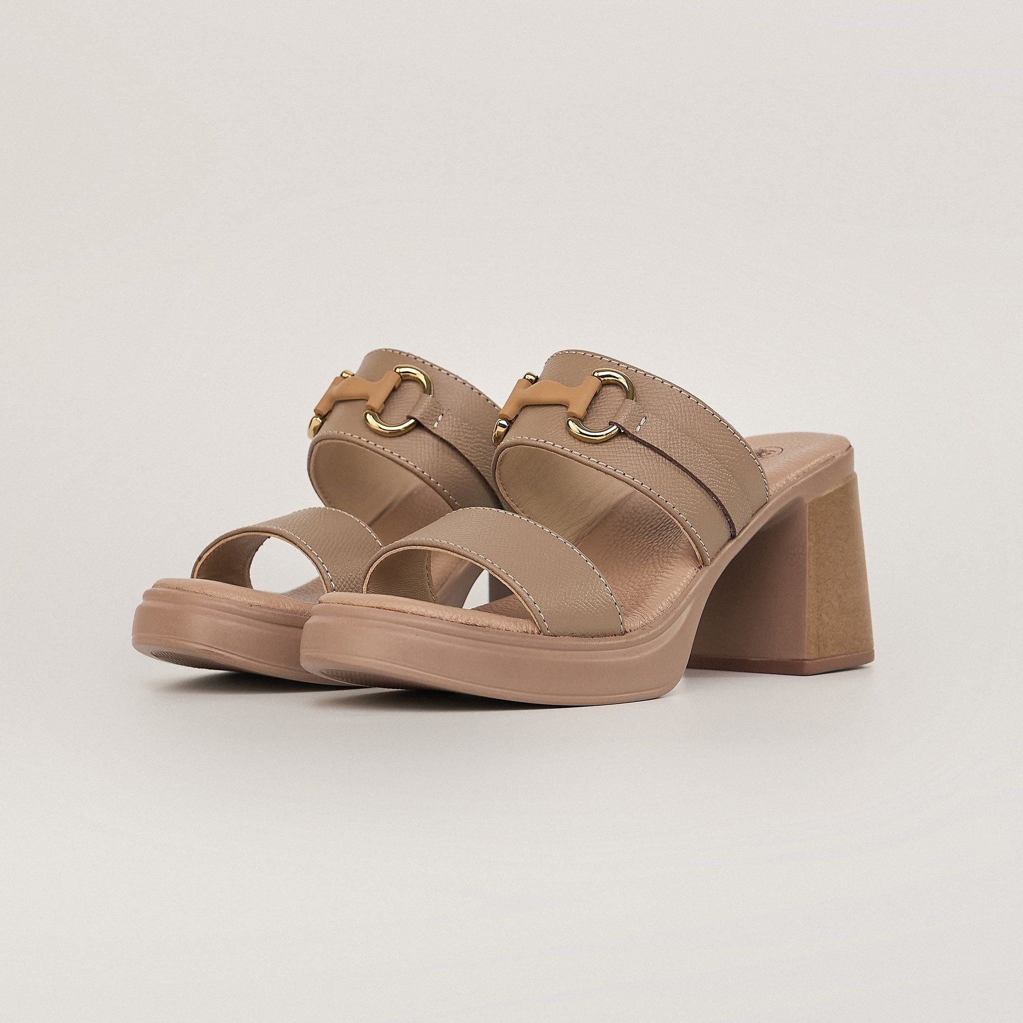  Sandal Da Nữ Trơn Be 19M.3 