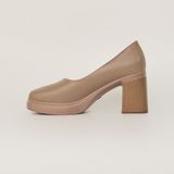  Giày Cao Gót Nữ Trơn Nâu 19M.5 