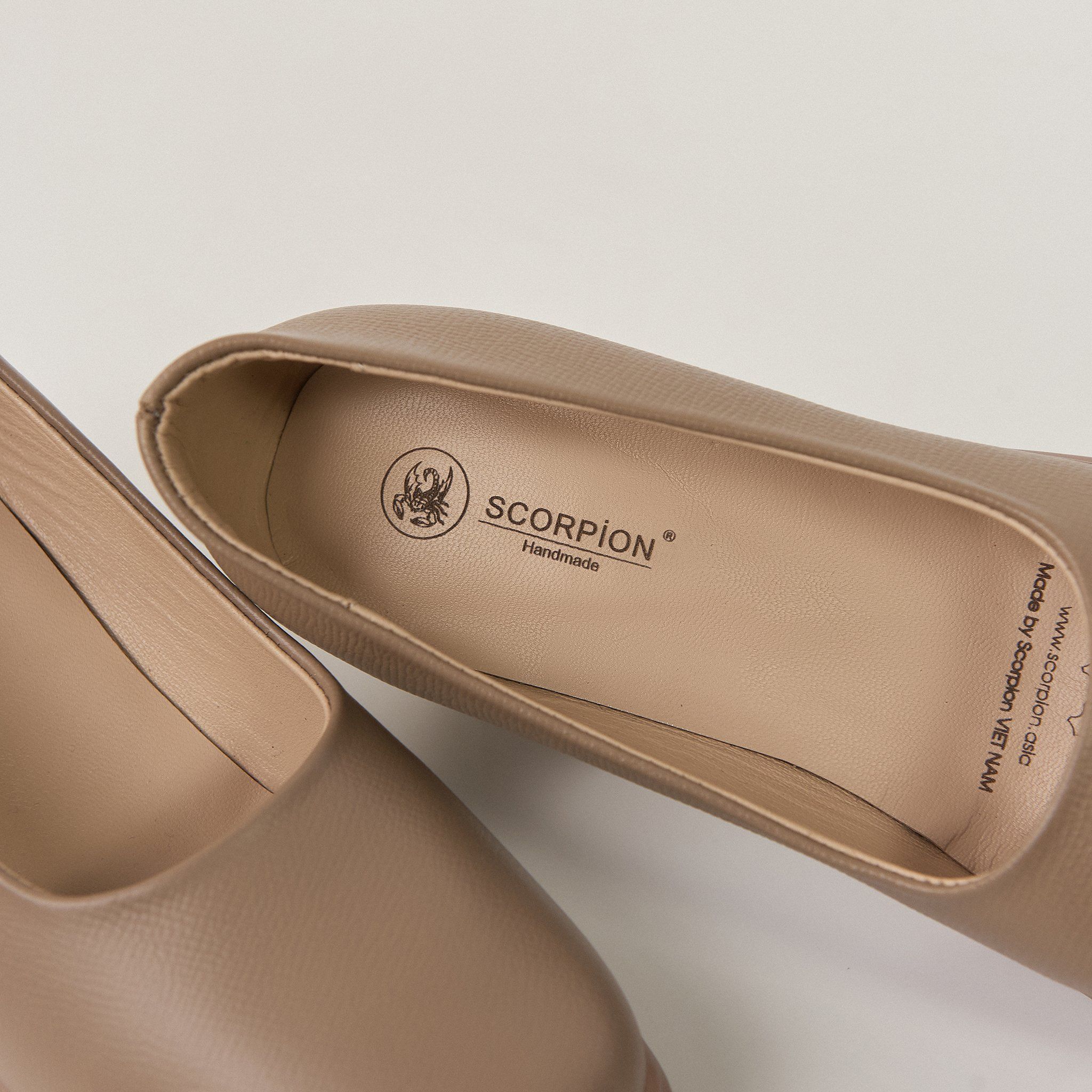  Giày Cao Gót Nữ Trơn Nâu 19M.5 