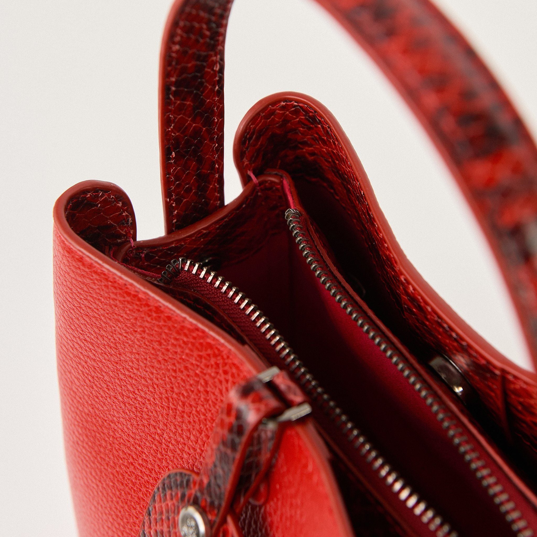  Túi Xách Nữ Da Trơn Đỏ 26D.224 