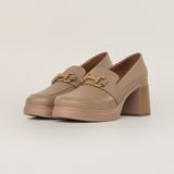  Giày Moccasin Nữ Trơn Nâu 19M.1 