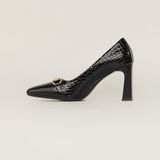  Giày Cao Gót Nữ Vân Bóng Đen 19A.18 